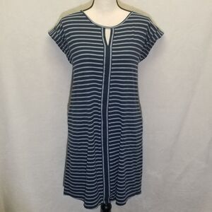 Adventura Medium Dress Organic Cotton Striped Jersey Knit Coastal Beach Nautical
